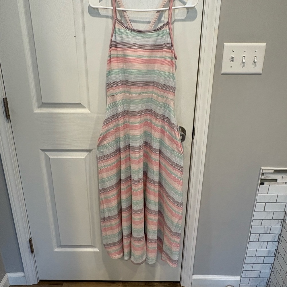 PACT Striped Sleeveless Maxi Dress
